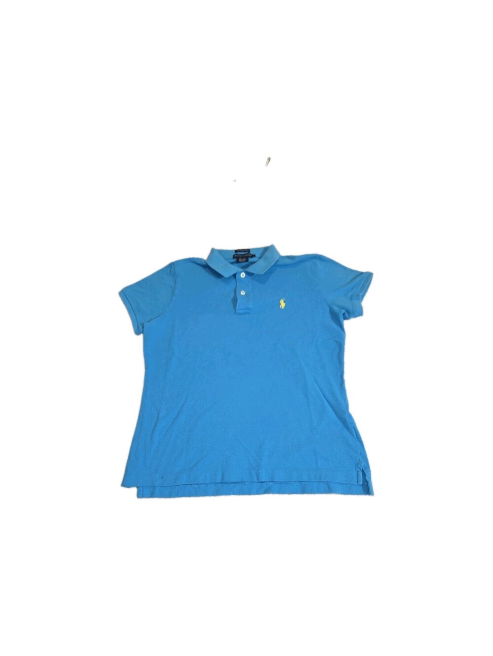 Ralph Lauren The Skinny Polo Sz L Turquoise With Yellow Pony 💯 cotton Peru...